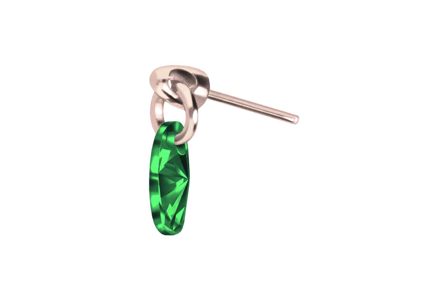Titan Aufsatz mit Push Pin KRISTALLOVAL von Piercingline